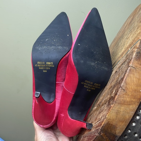 Lunnah Bella Pink Textile and Rhinestone Pointed Toe Shoe High Heel Size 8.5 M - Picture 8 of 10